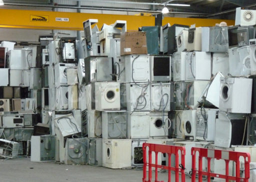 Scrap white goods in a recycling centre